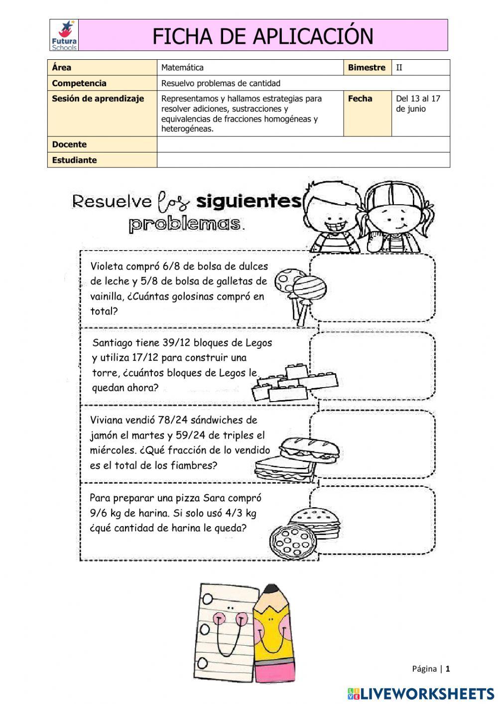 Problemas con fracciones