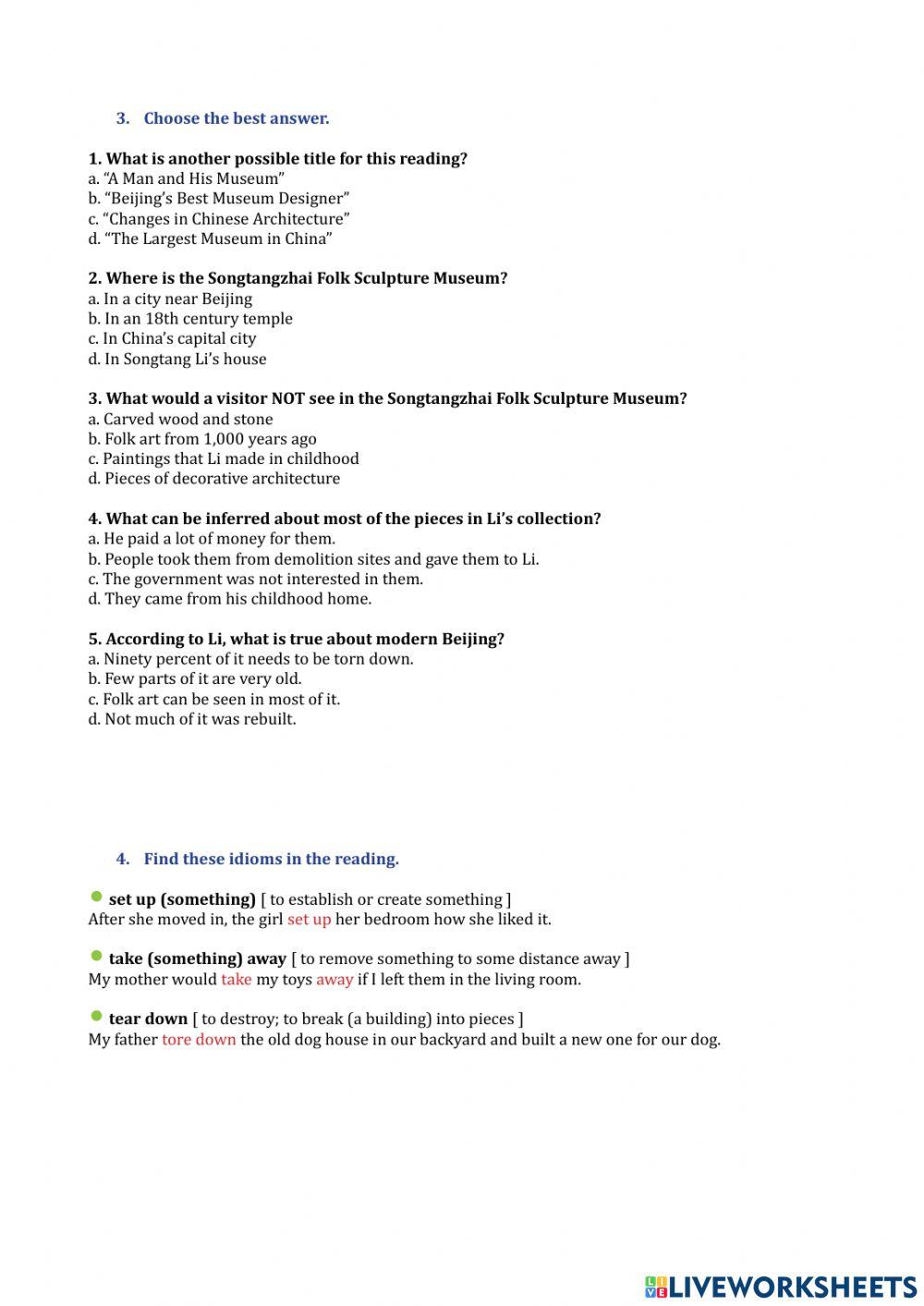 Rescuing relics - reading - B1