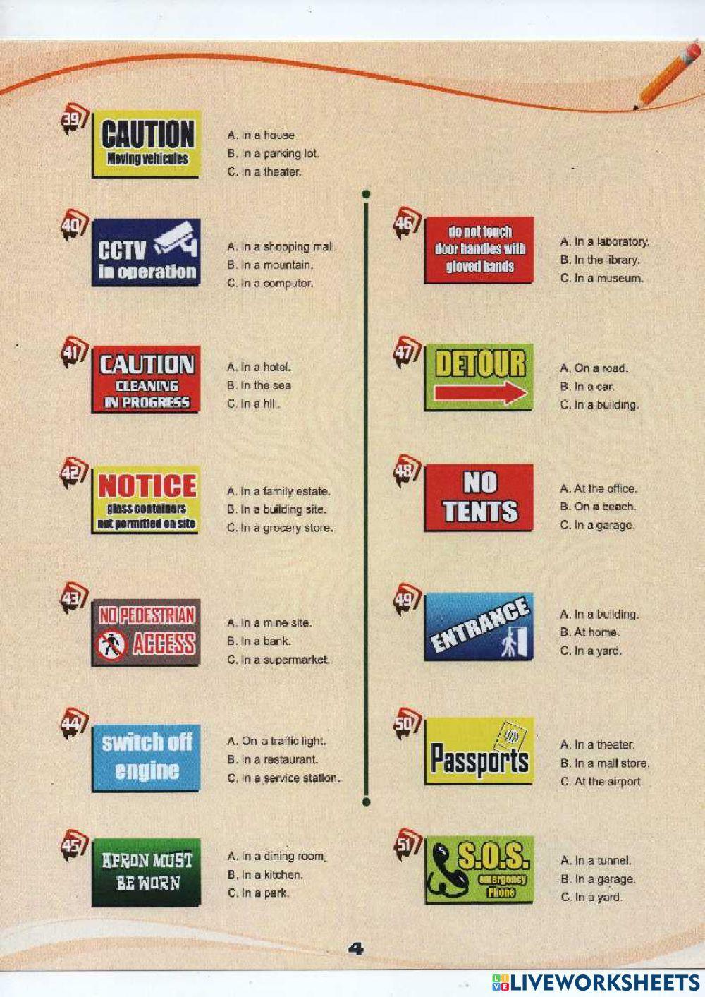 Simulacro Ingles: Parte 1 lectura de avisos