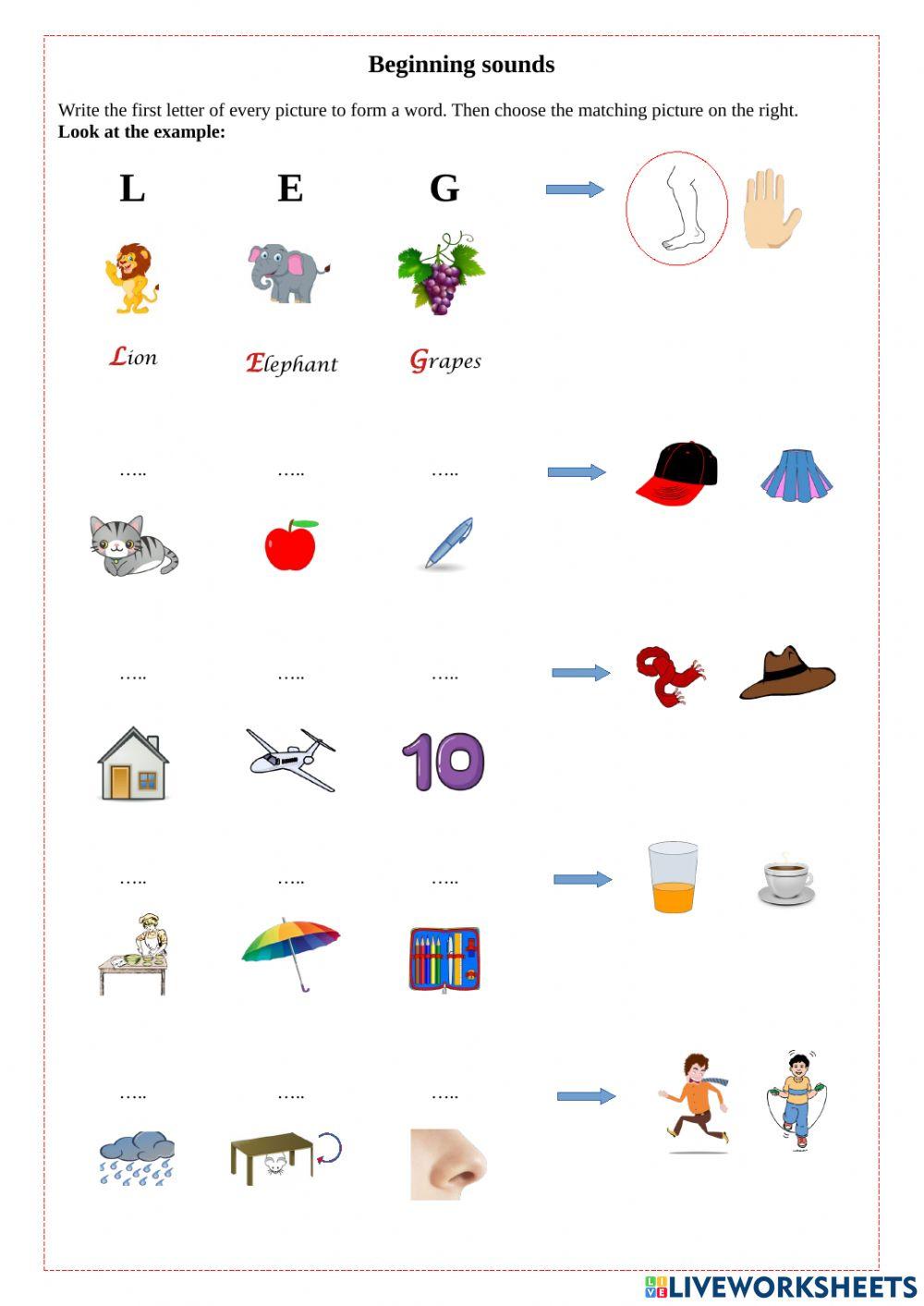 Beginning sounds