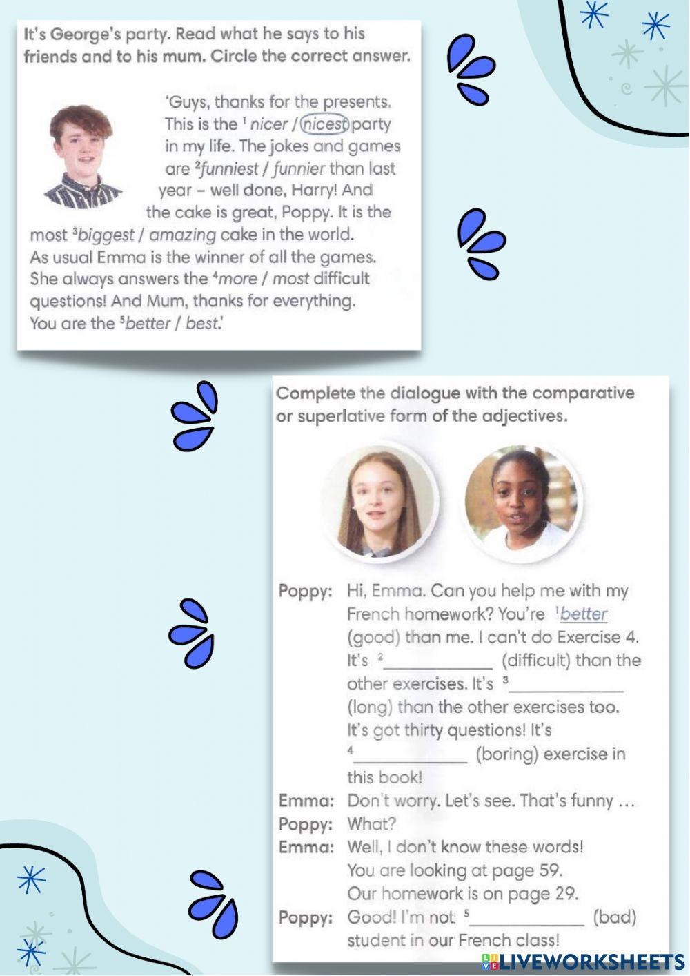 Comparative and superlative