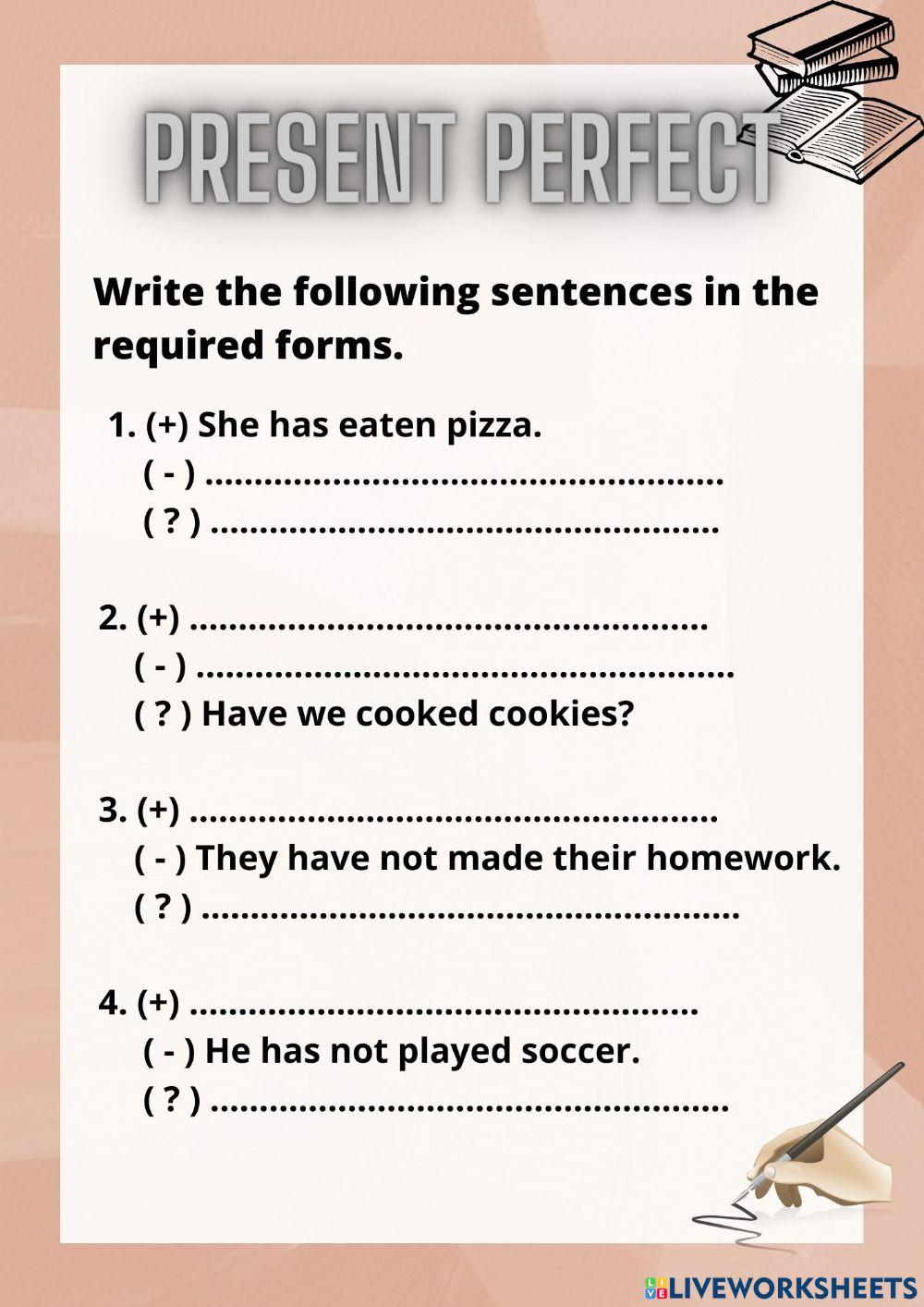 Present Perfect online exercise for Elemental | Live Worksheets