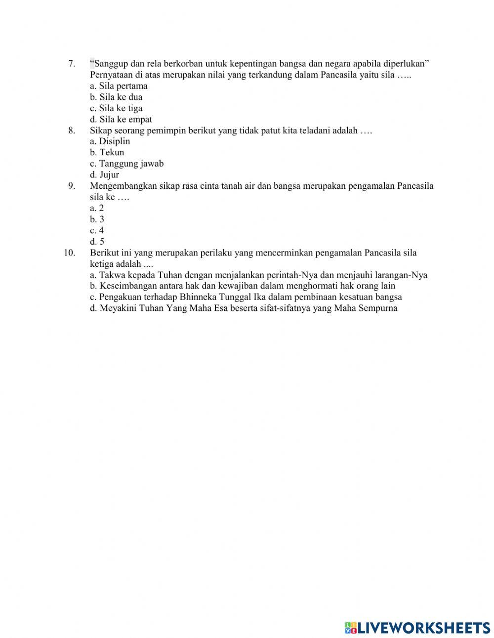 Penilain Harian Tema 7 Subtema 2