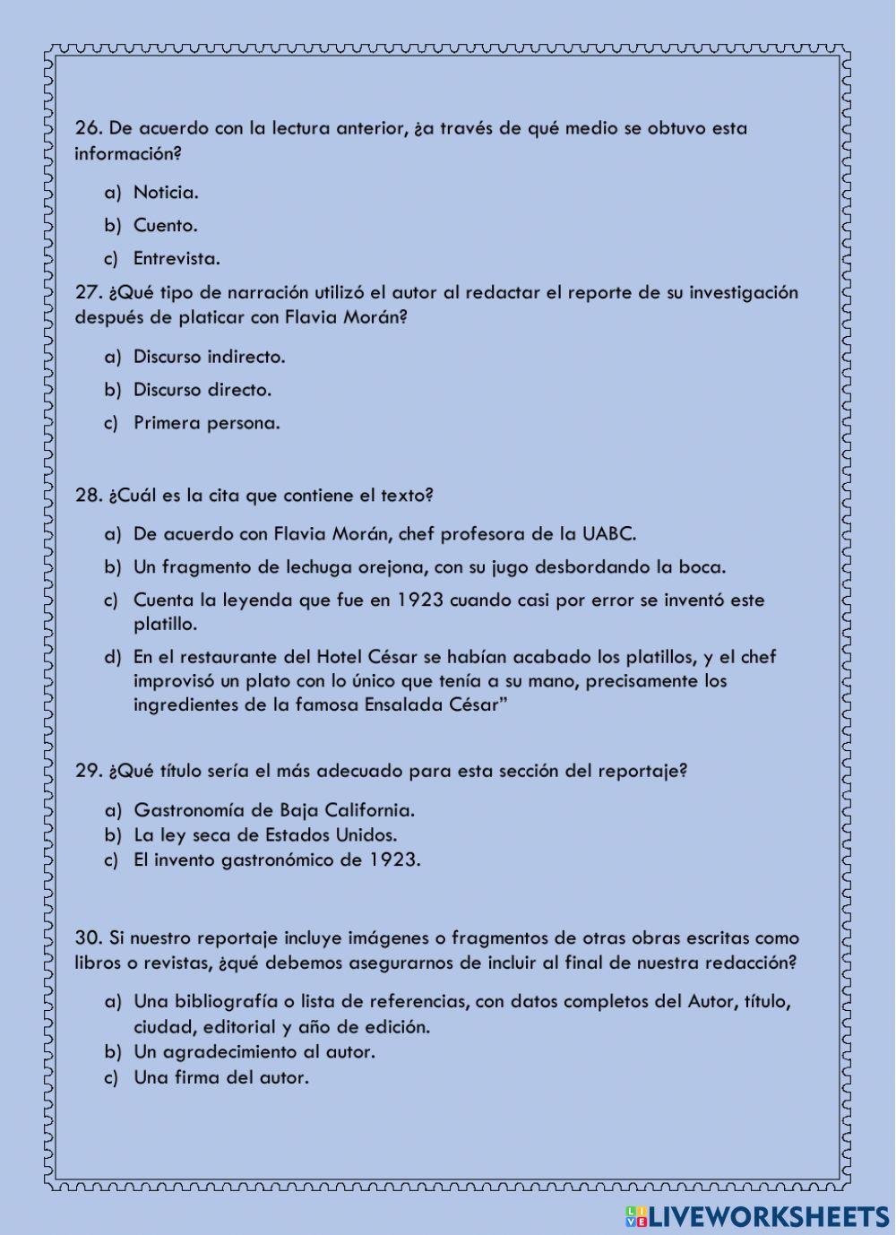 Evaluación Español