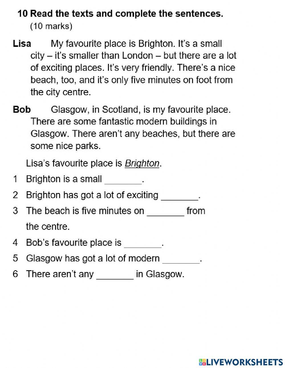 Friend Plus unit 1 places