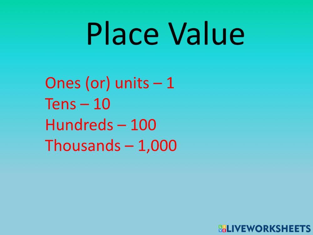 Adding with place value exercise online exercise for live worksheets
