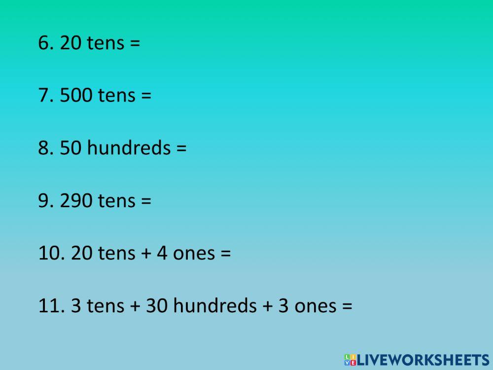 Adding with place value exercise online exercise for live worksheets