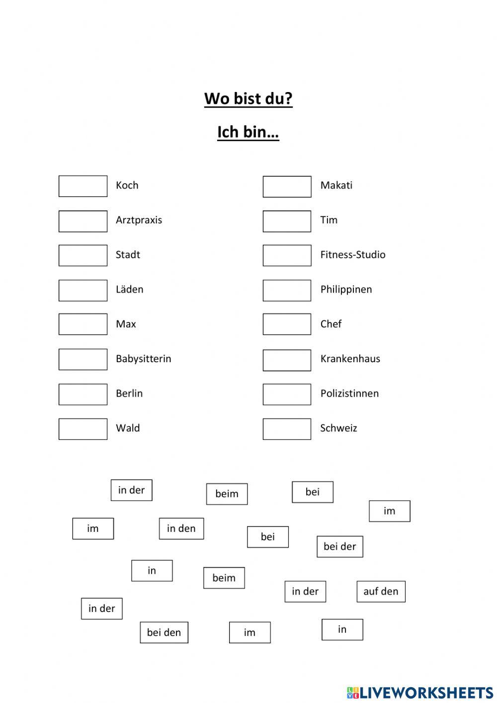 Lokale Präpositionen