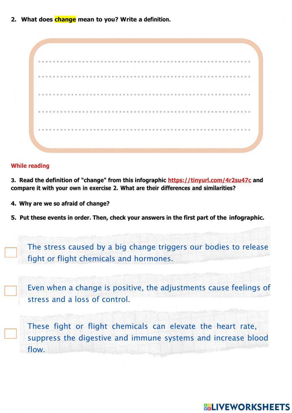 Let's face change - vocabulary B2