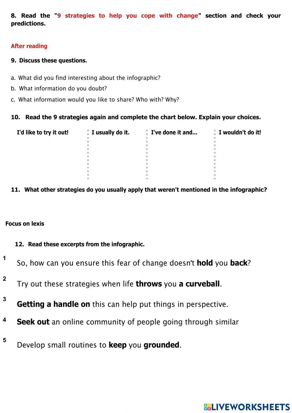 Let's face change - vocabulary B2