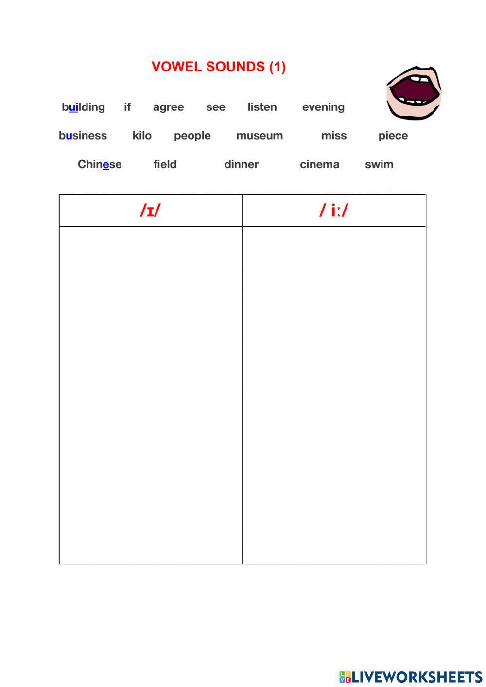 PHONETICS Vowel sounds 1-5