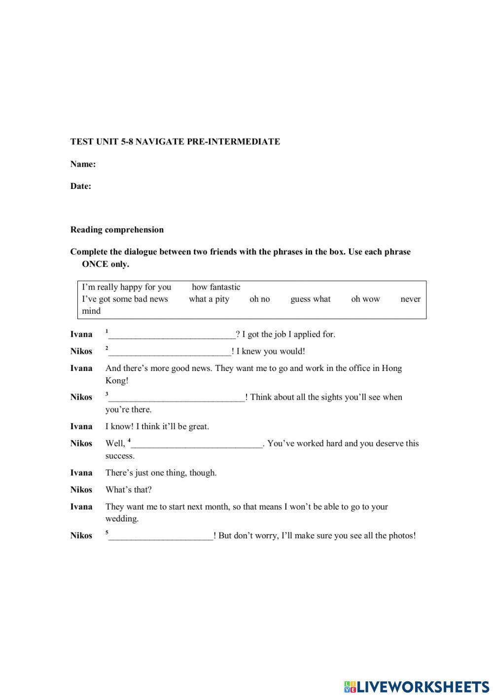 Test mid term Navigate