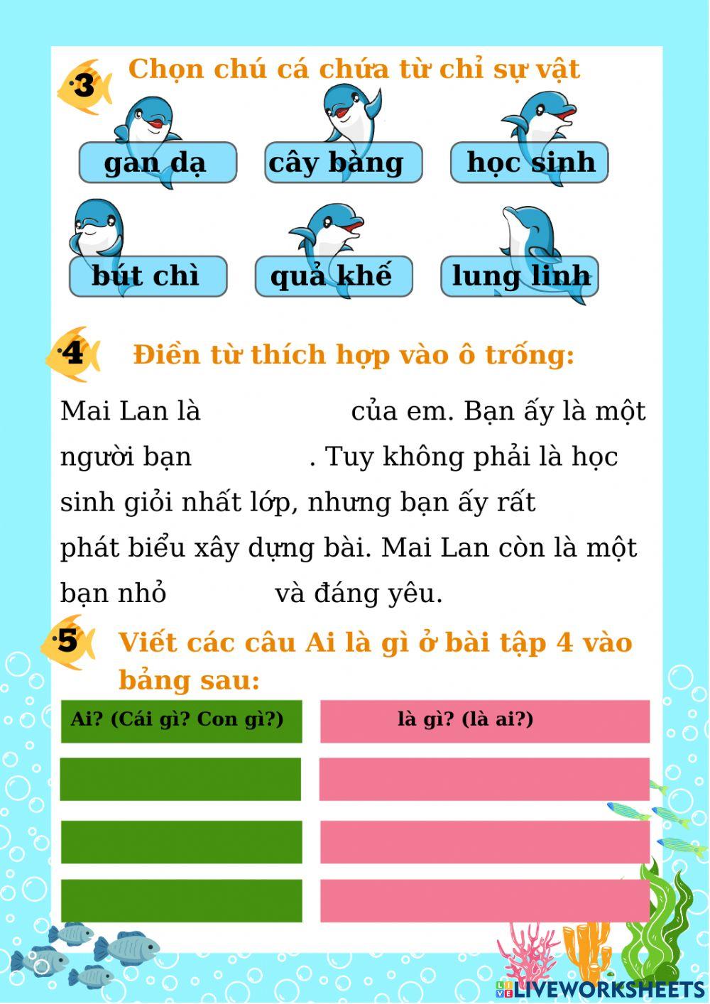 Bài tập tiếng Việt lớp 2 -  tuần 1
