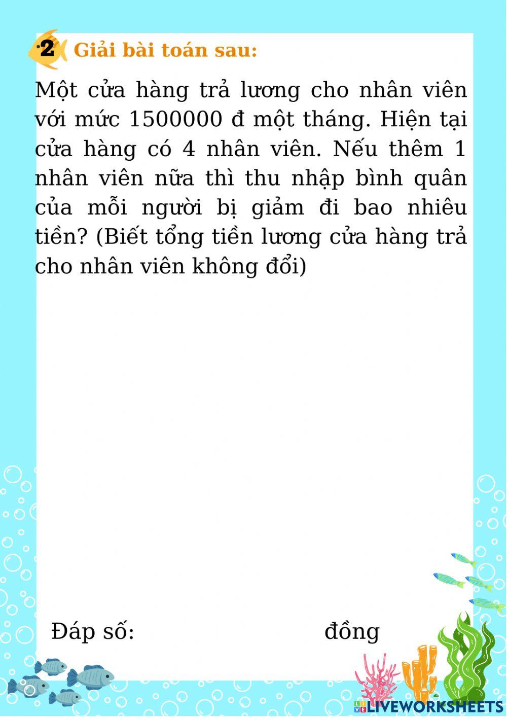 Bài tập toán lớp 5 - Tuần 1