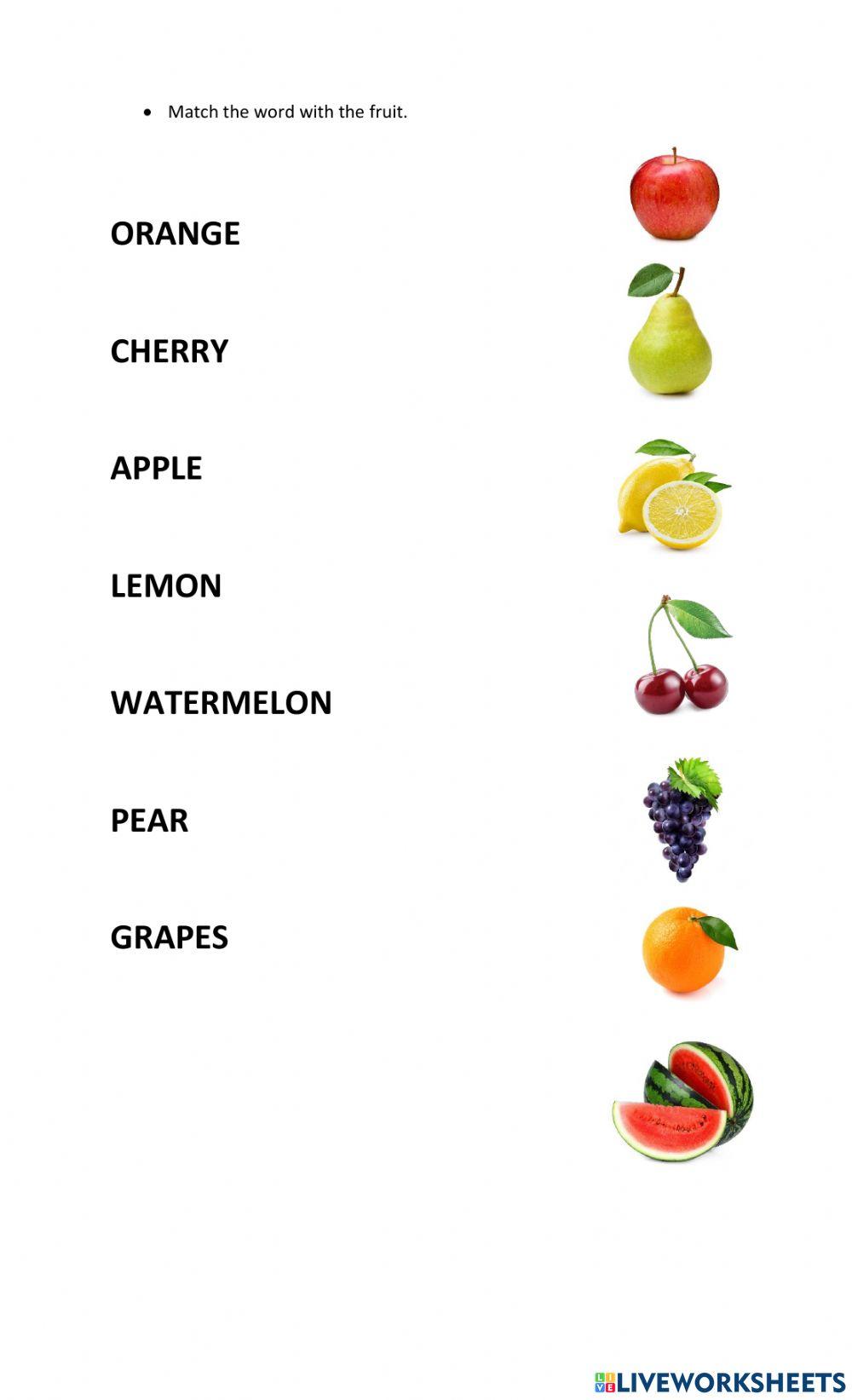 Match the word with the fruit