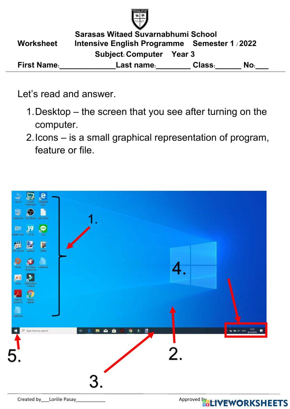 2089420 | Desktop Icons | Y3computer | LiveWorksheets