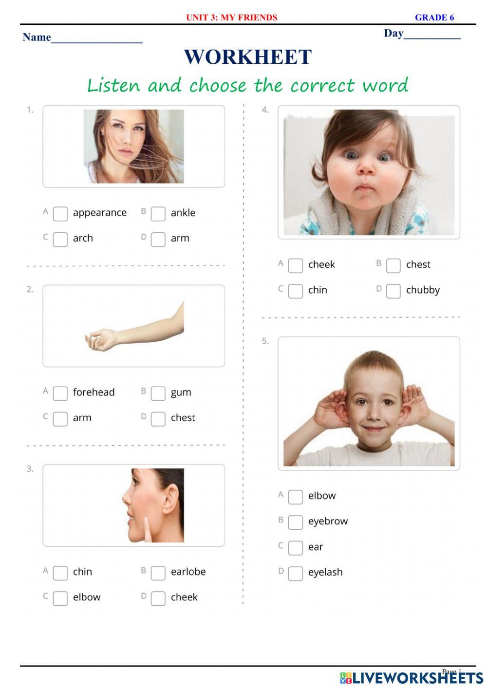 English 6 - Unit 3 - Vocabulary 1 - Quiz