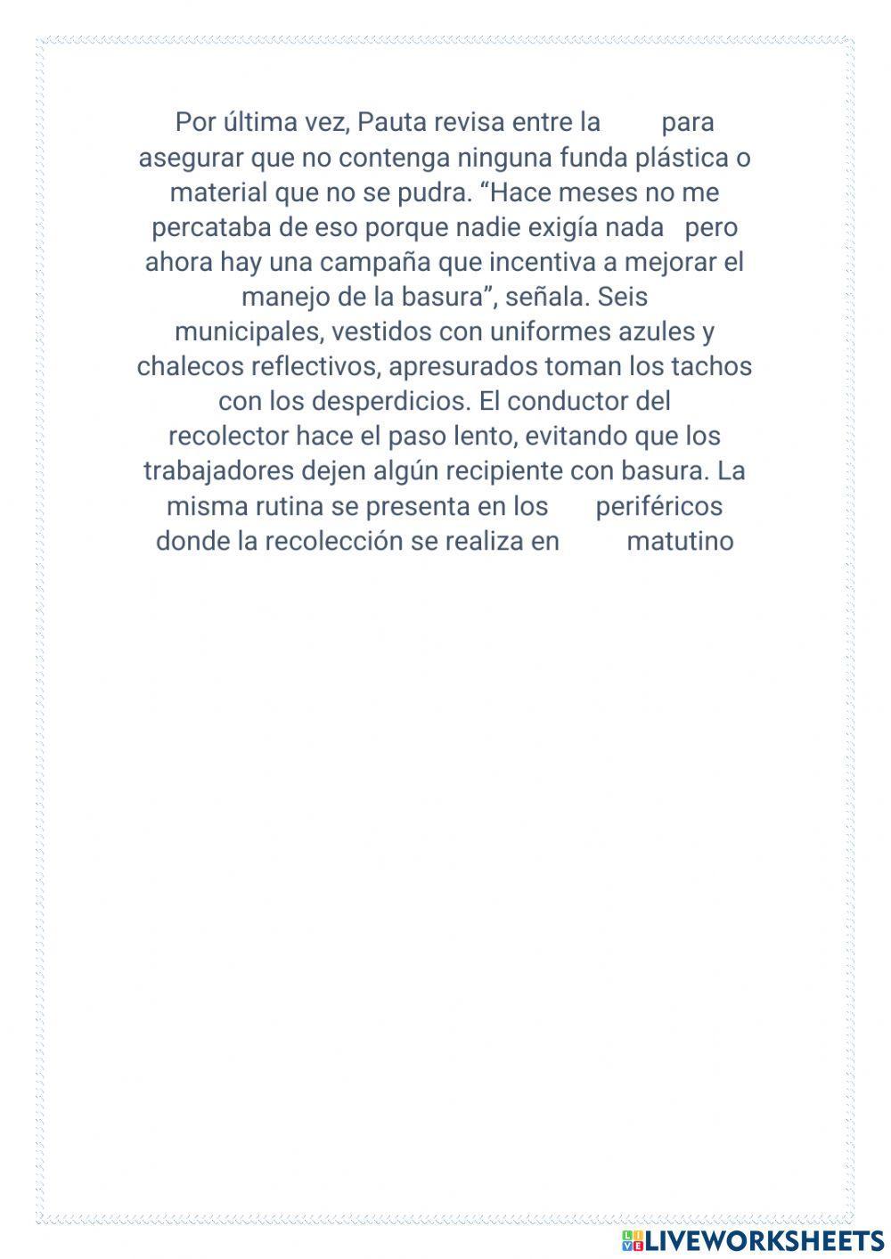 Retroalimentación de la comprensión lectora