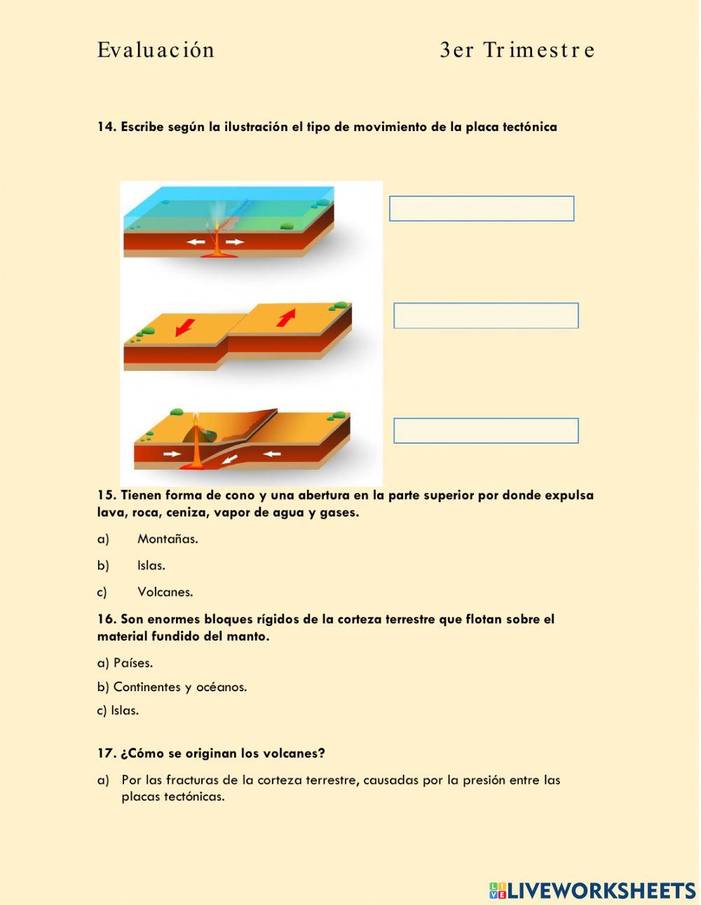 Evaluación Geografía Tercer Trimestre