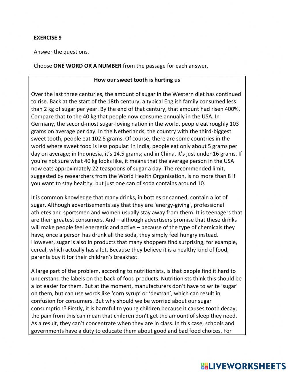 IE1, Unit 1, reading,exercise 9