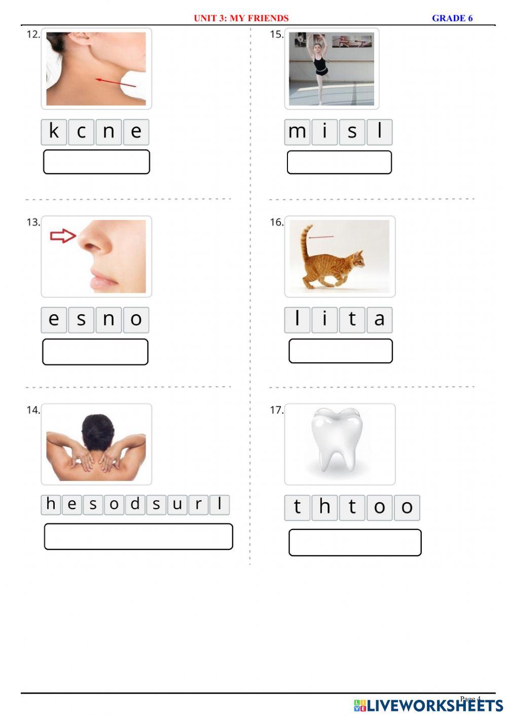 English 6 - Unit 3 - My Friends - Vocabulary 1 - Writing