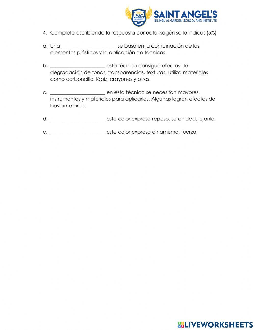 Prueba de Artística 8vo Prueba de Artística 8vo