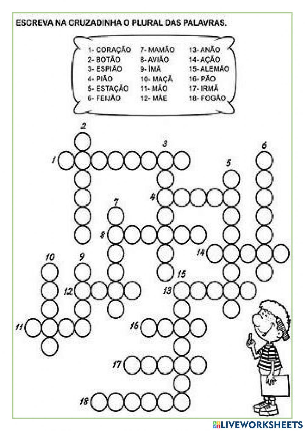 Palavras feminino e masculino, plural