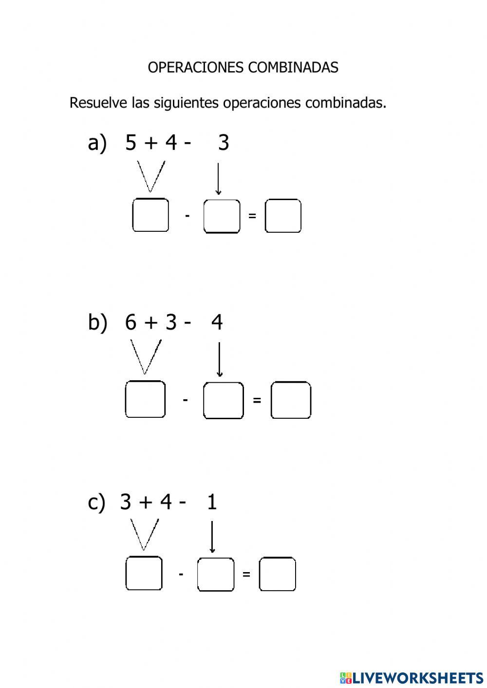 Operaciones combinadas