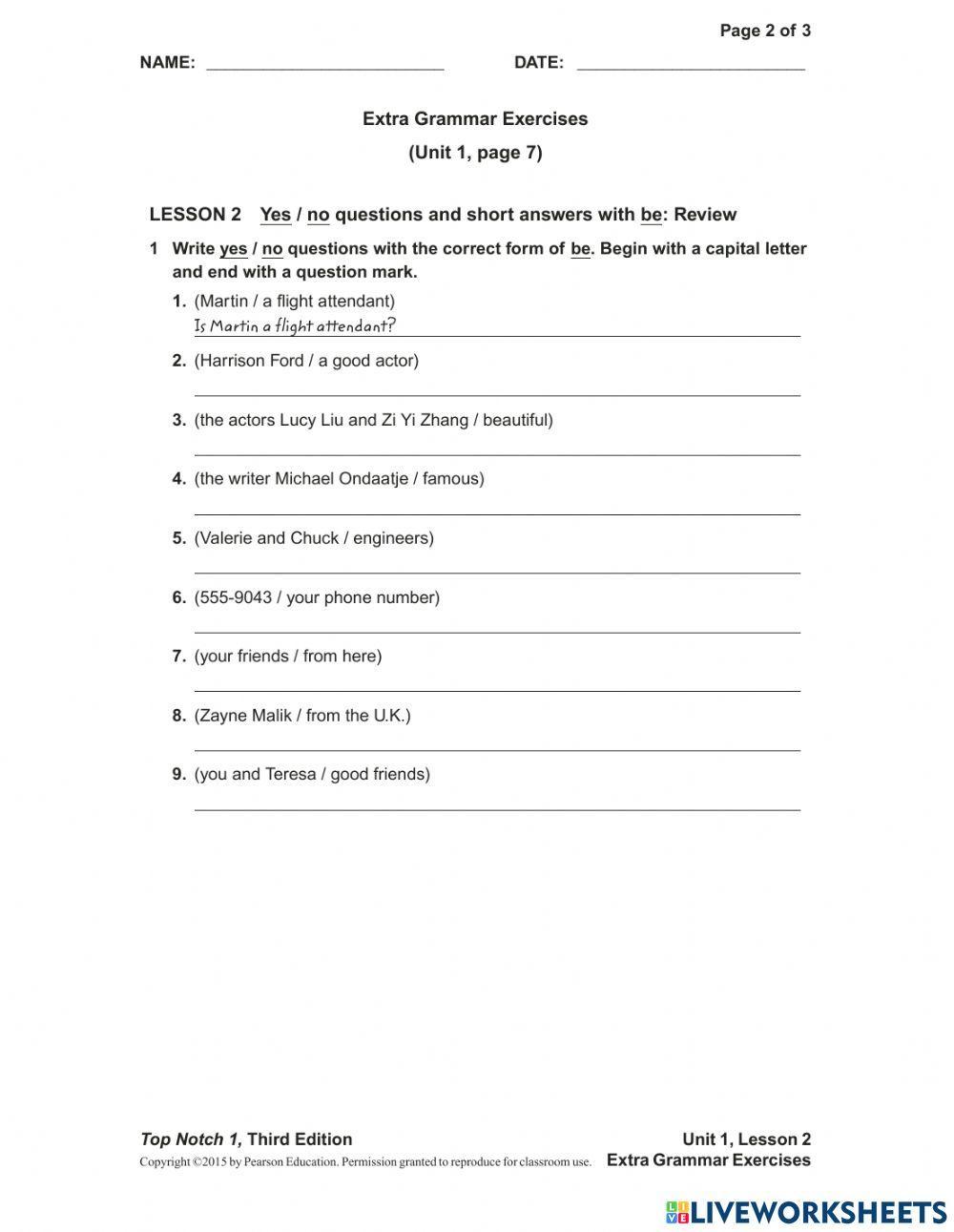 Information Questions with be