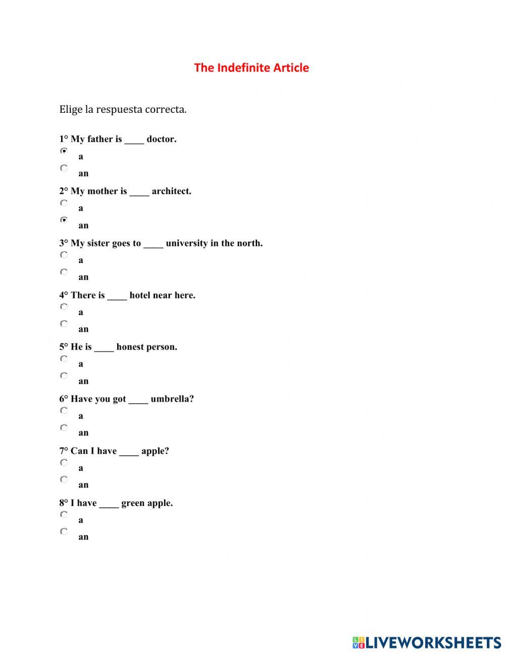 The Indefinite Article