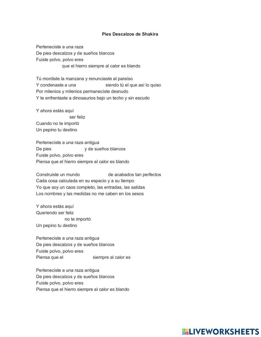 Pies descalzos de Shakira