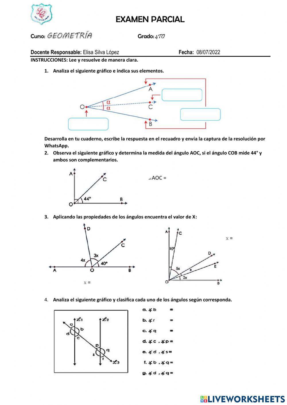 Ángulos y rectas paralelas