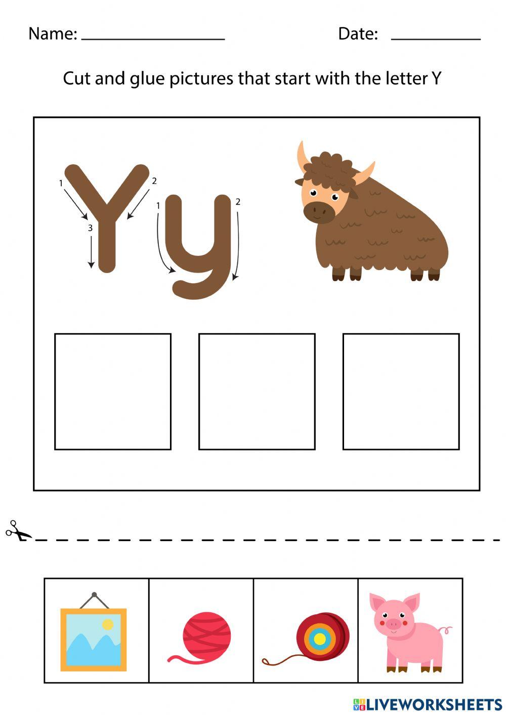 Beginning sounds with Y