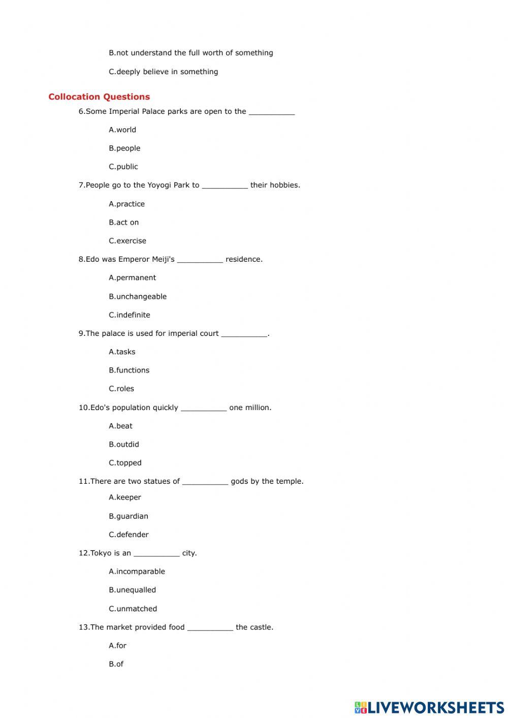 Tokyo - reading B1 - B2