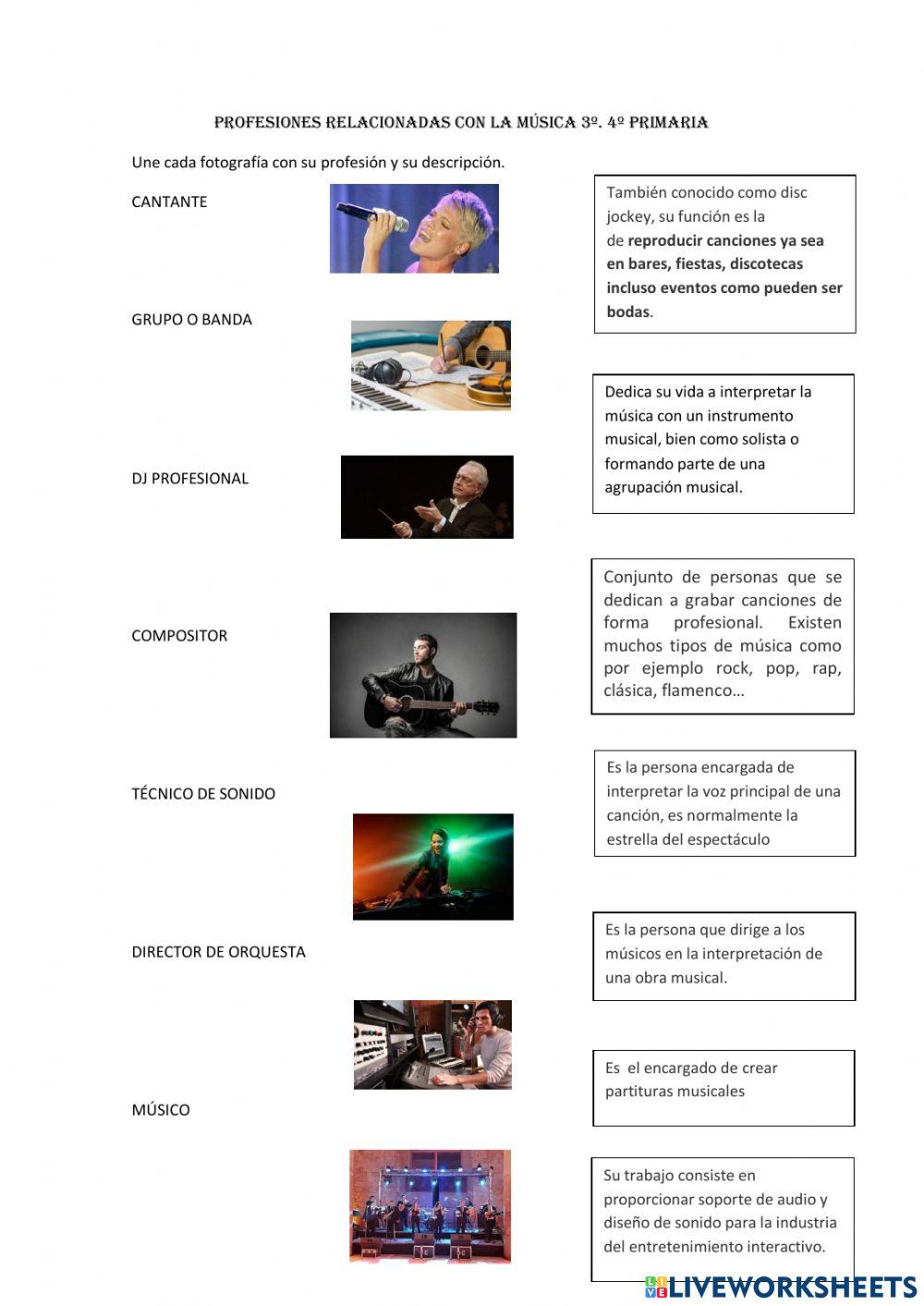 Profesiones relacionadas con la música