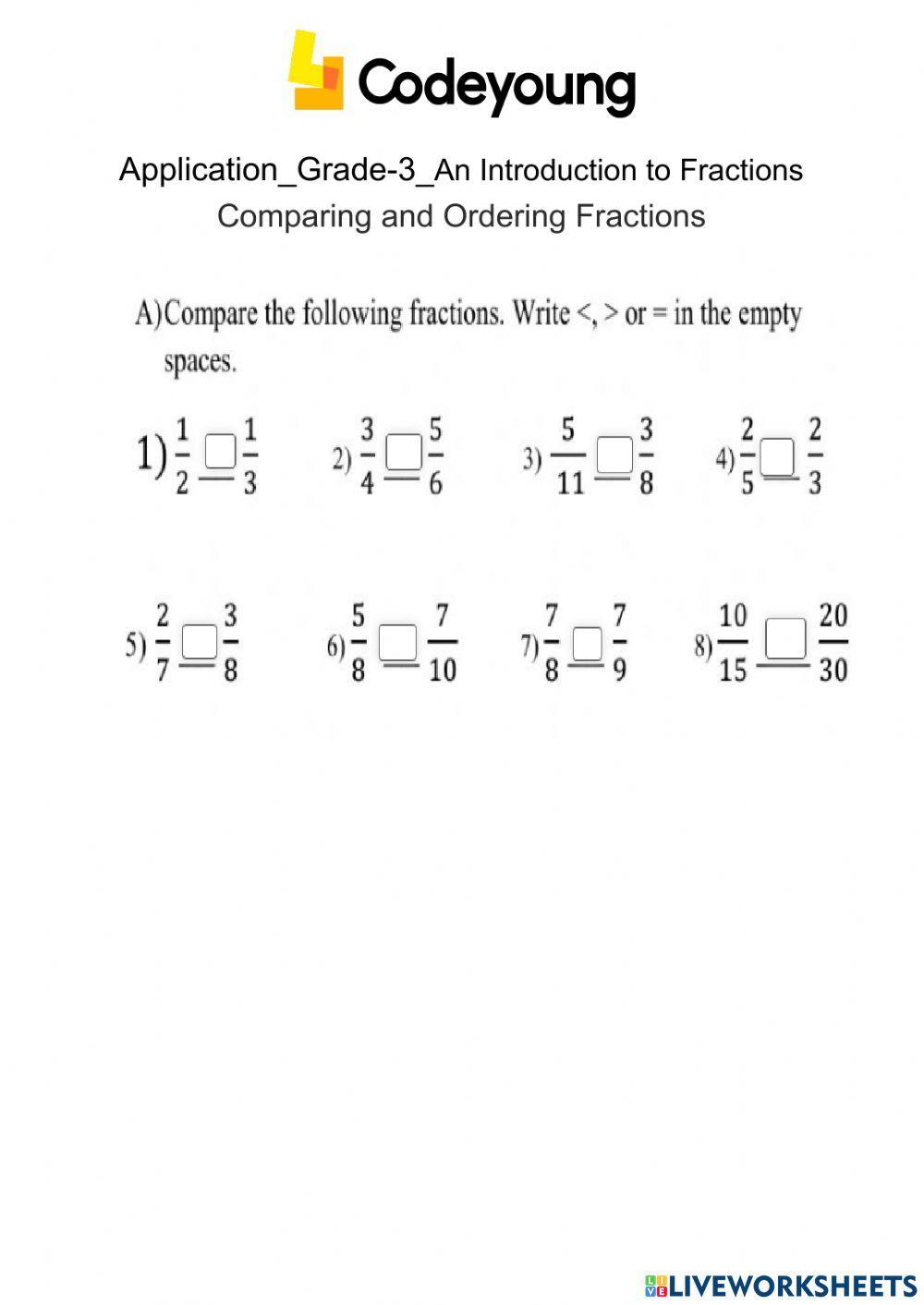 Comapring and ordering fractions