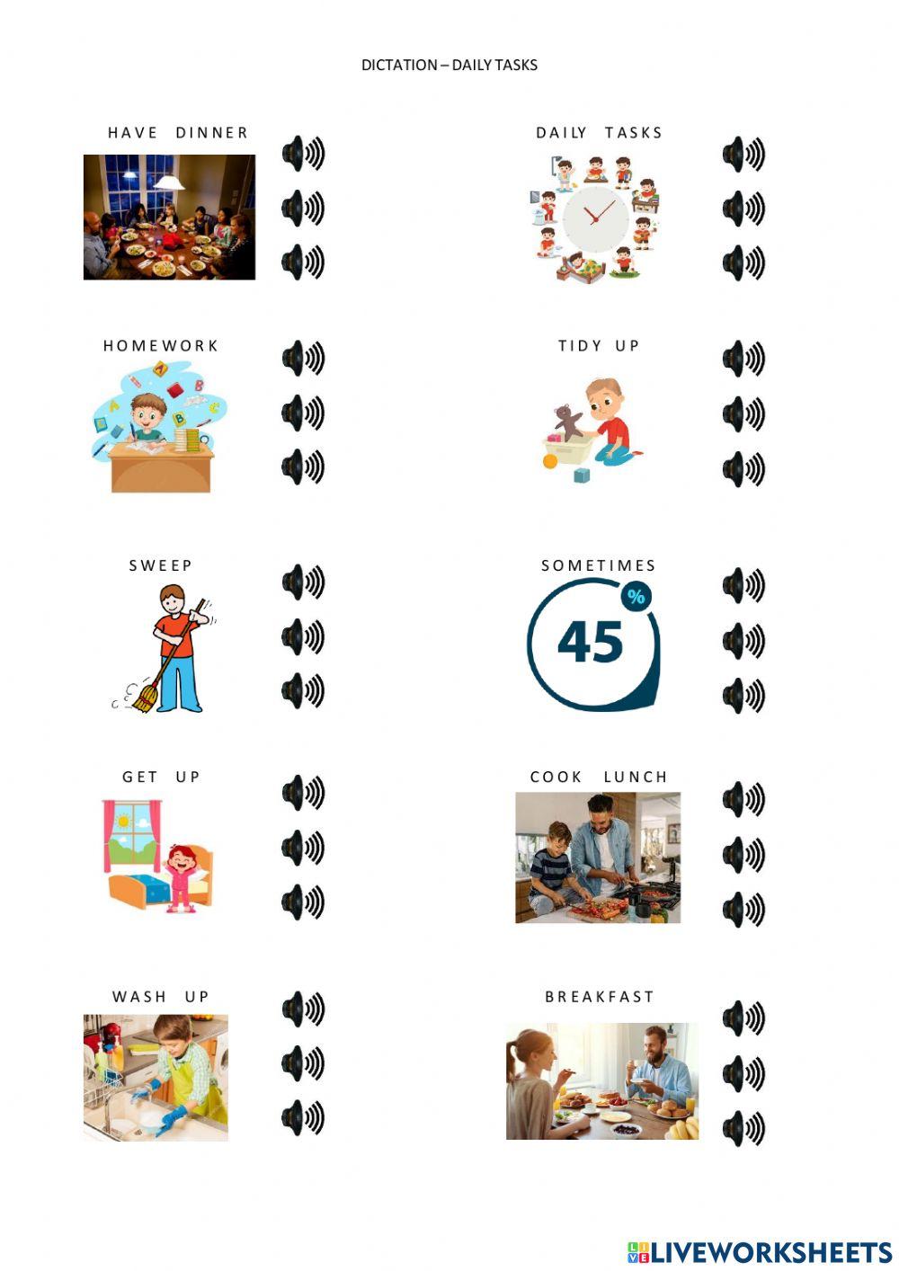 Dictation - daily tasks 3