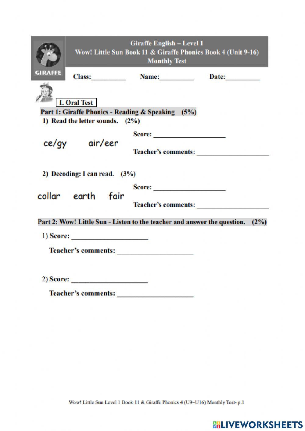 WLS I BK11 monthly test