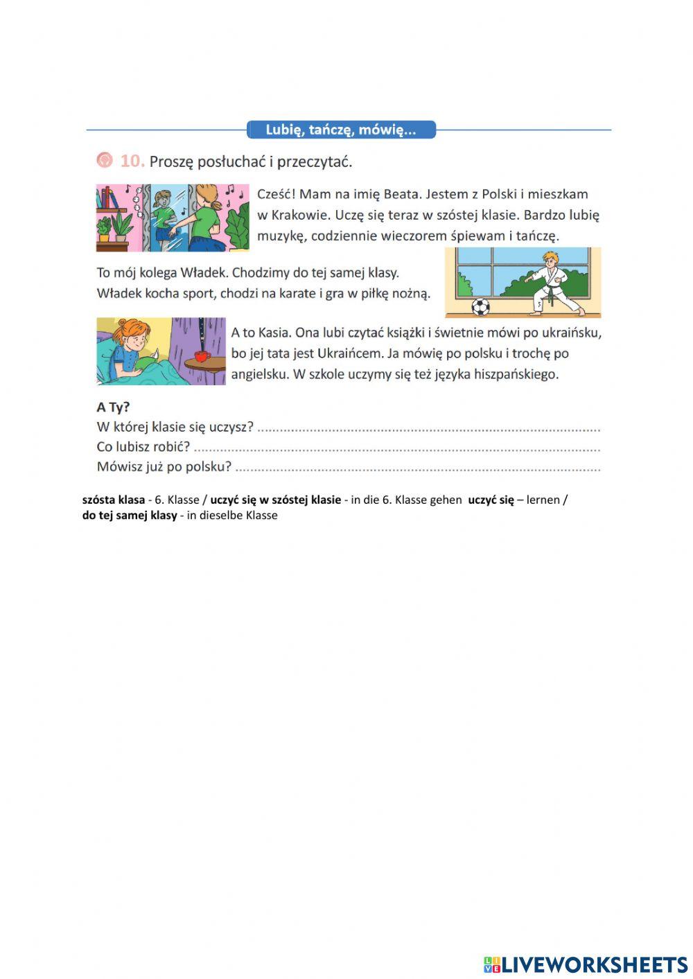 Lubię, tańczę, mówię...