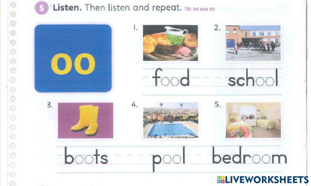 Phonics oo ea, ee, ai, ay