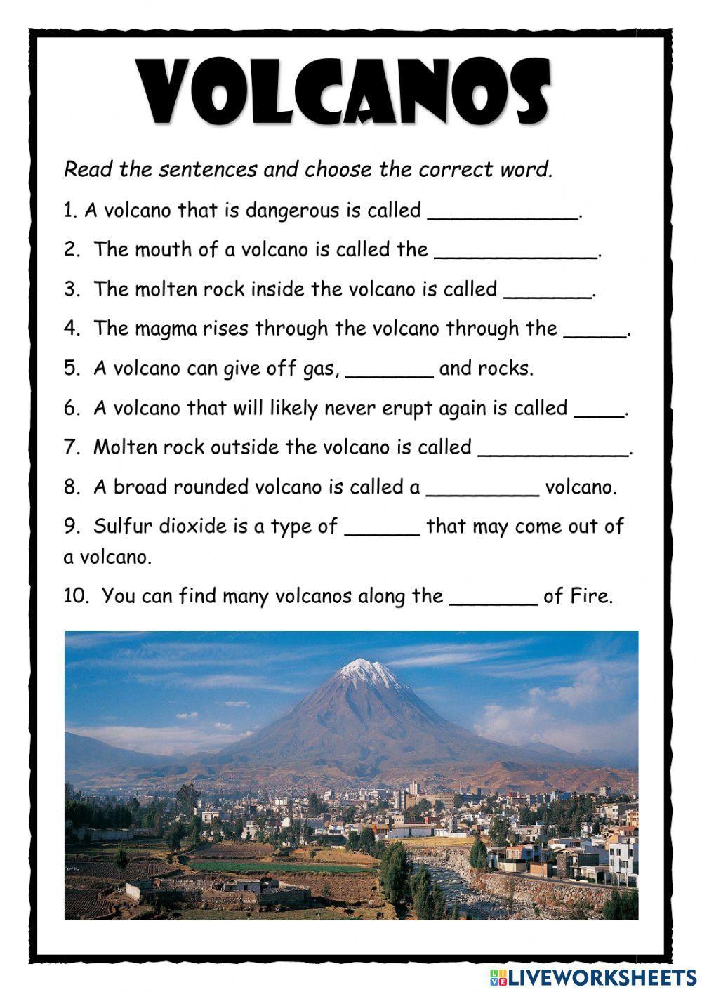 Volcanos Vocabulary