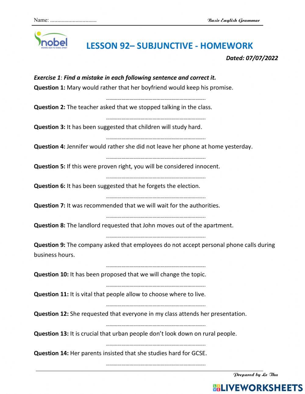 Lesson 92-Homework - 1