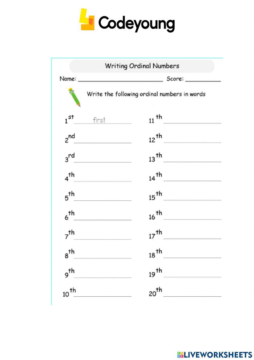 Ordinal numbers