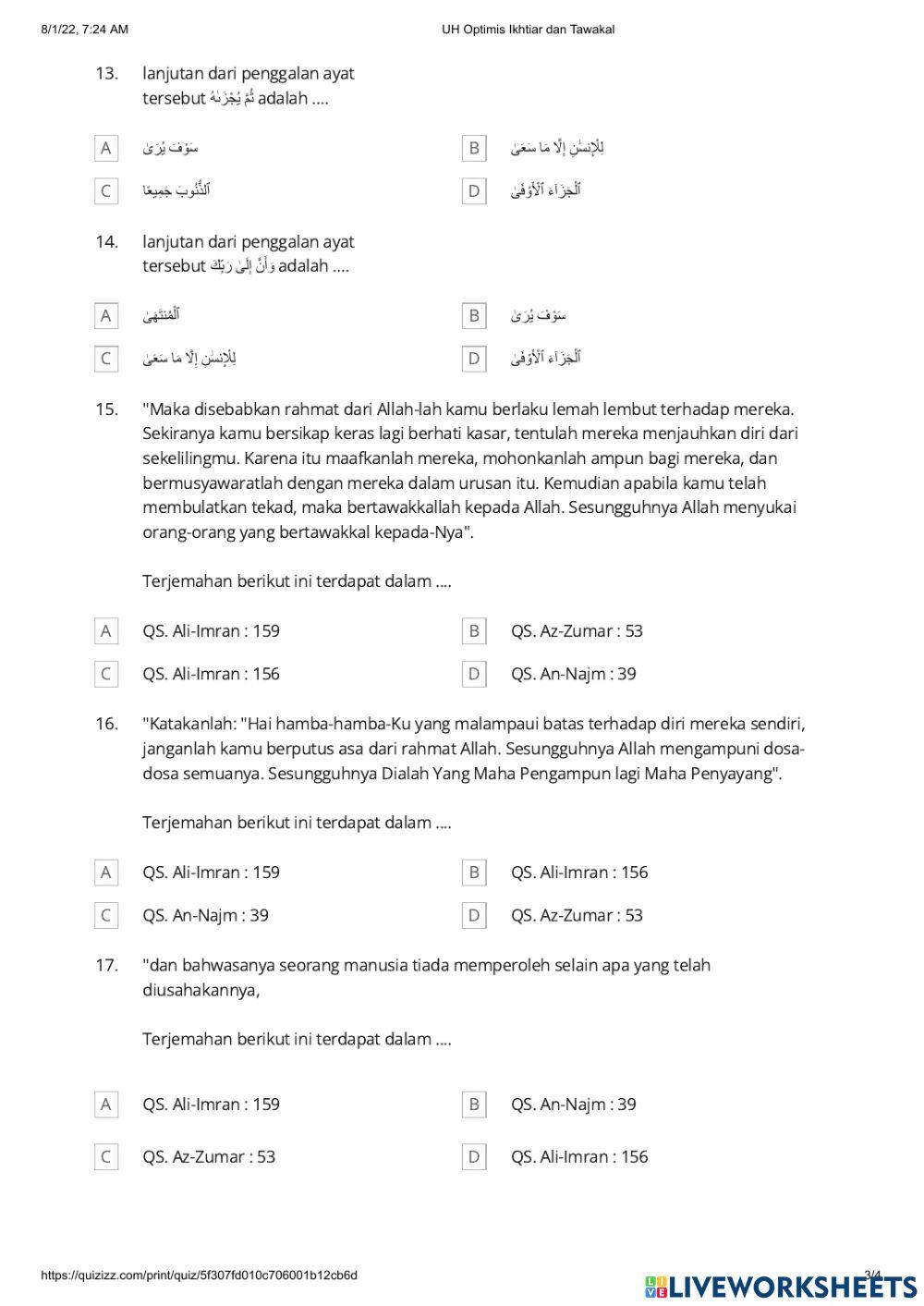 Optimis, ikhtiar &tawakal
