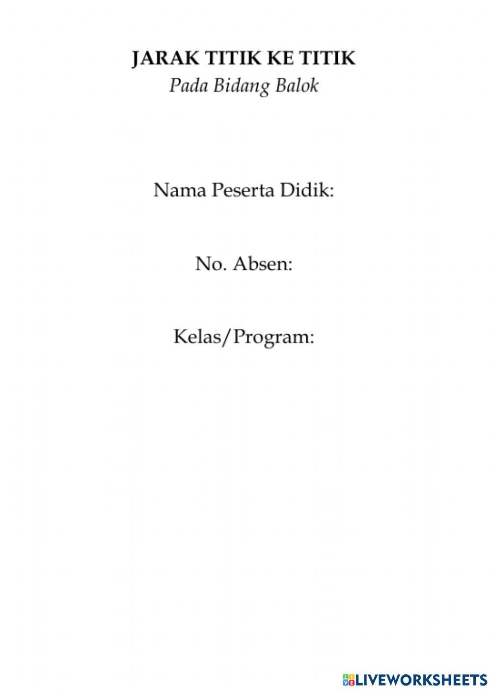 Jarak Dua Titik Pada Balok