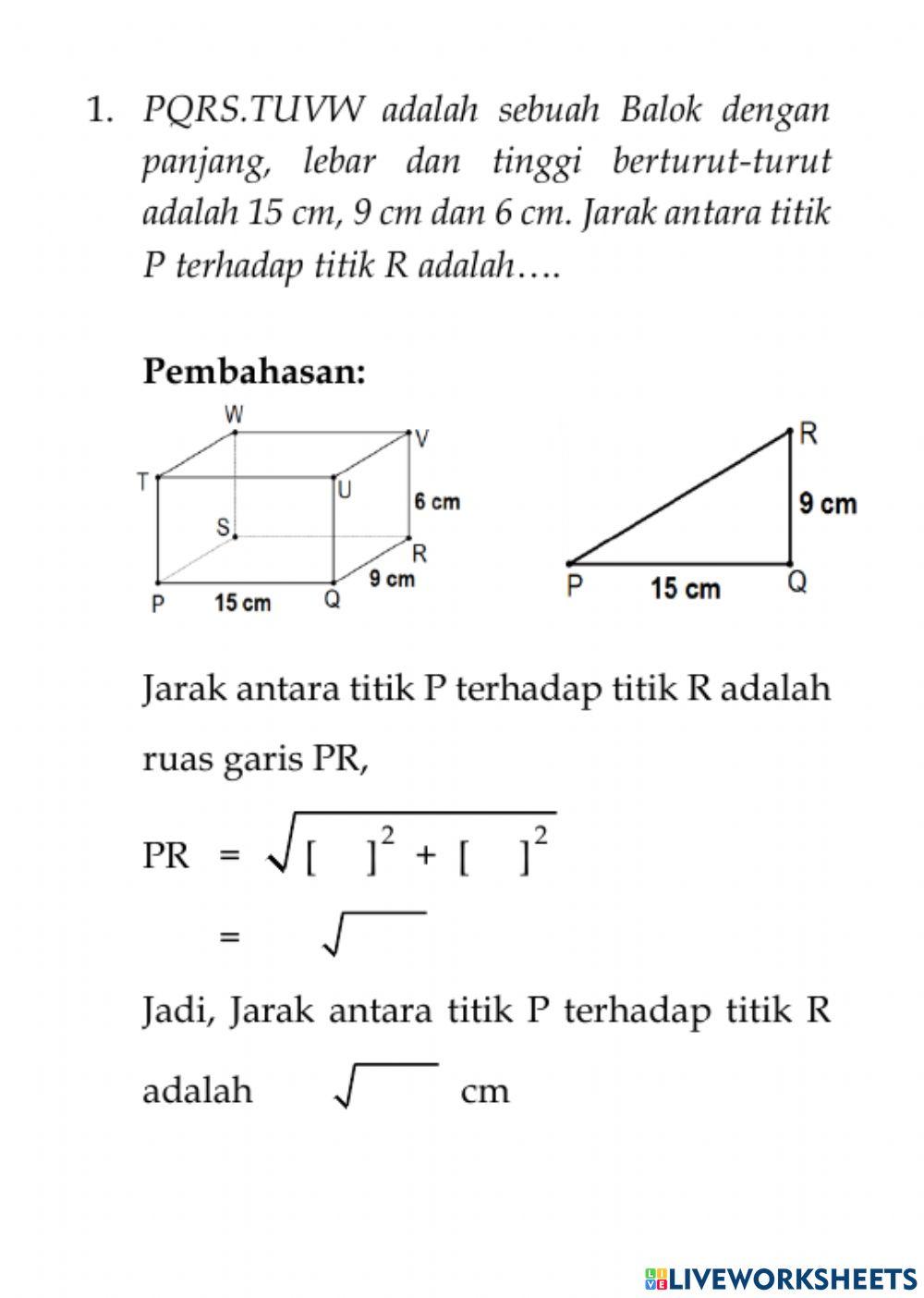 Jarak Dua Titik Pada Balok