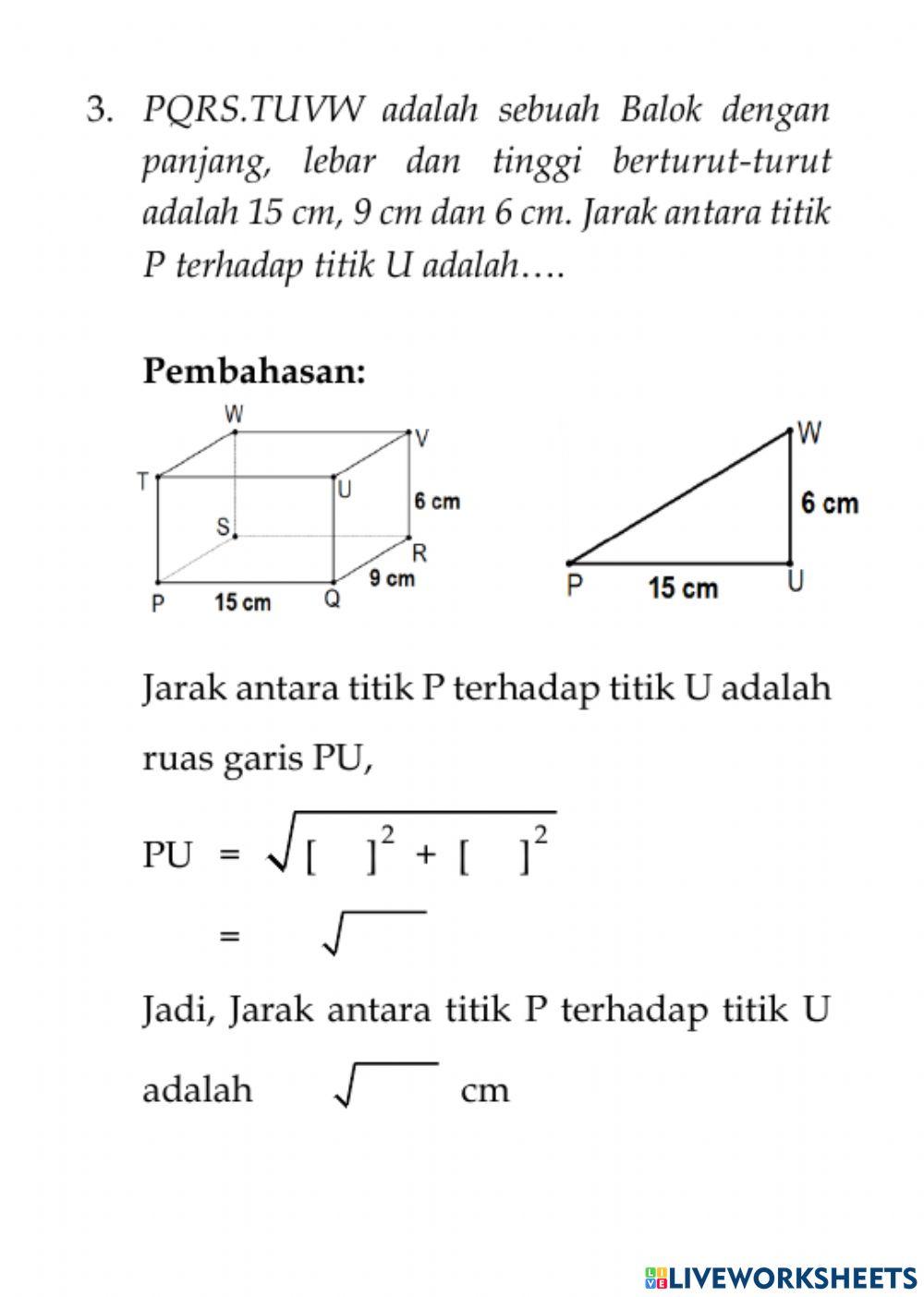 Jarak Dua Titik Pada Balok