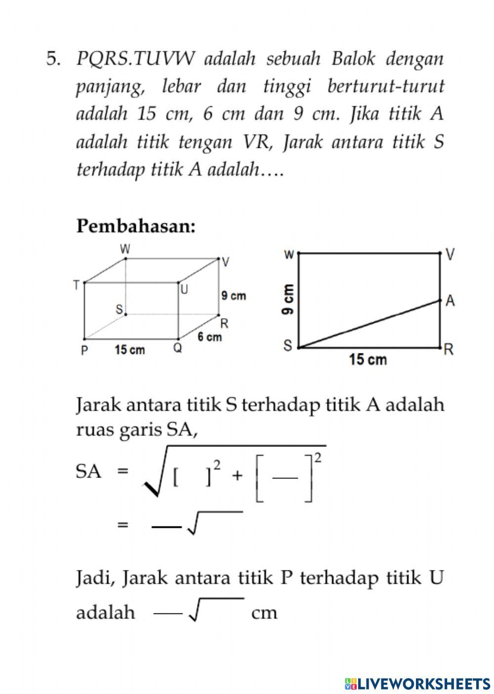Jarak Dua Titik Pada Balok