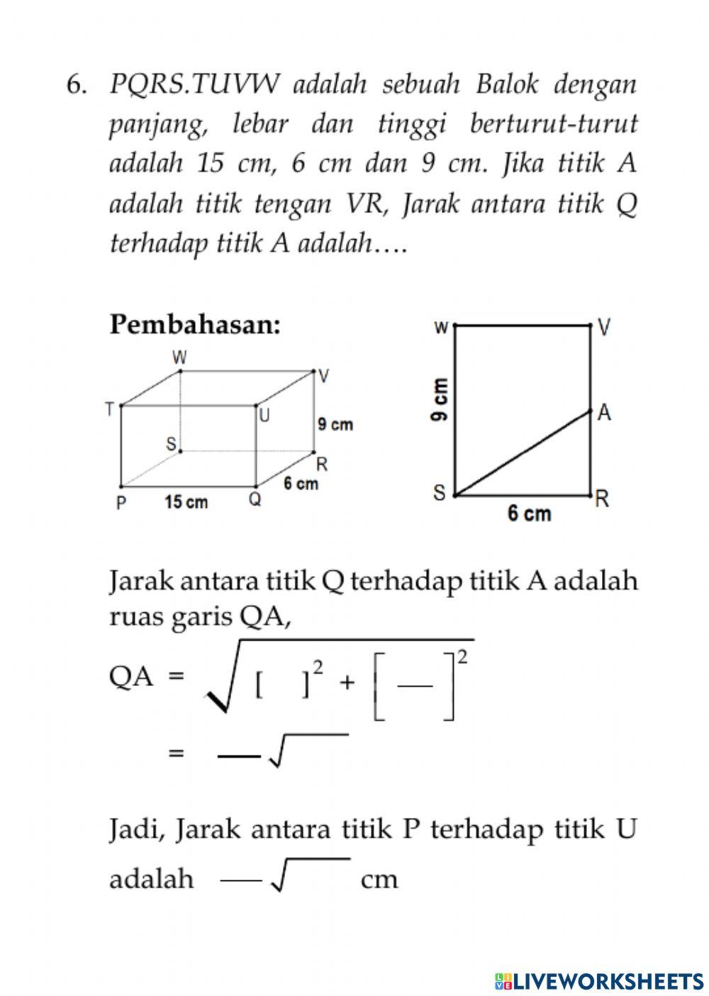Jarak Dua Titik Pada Balok