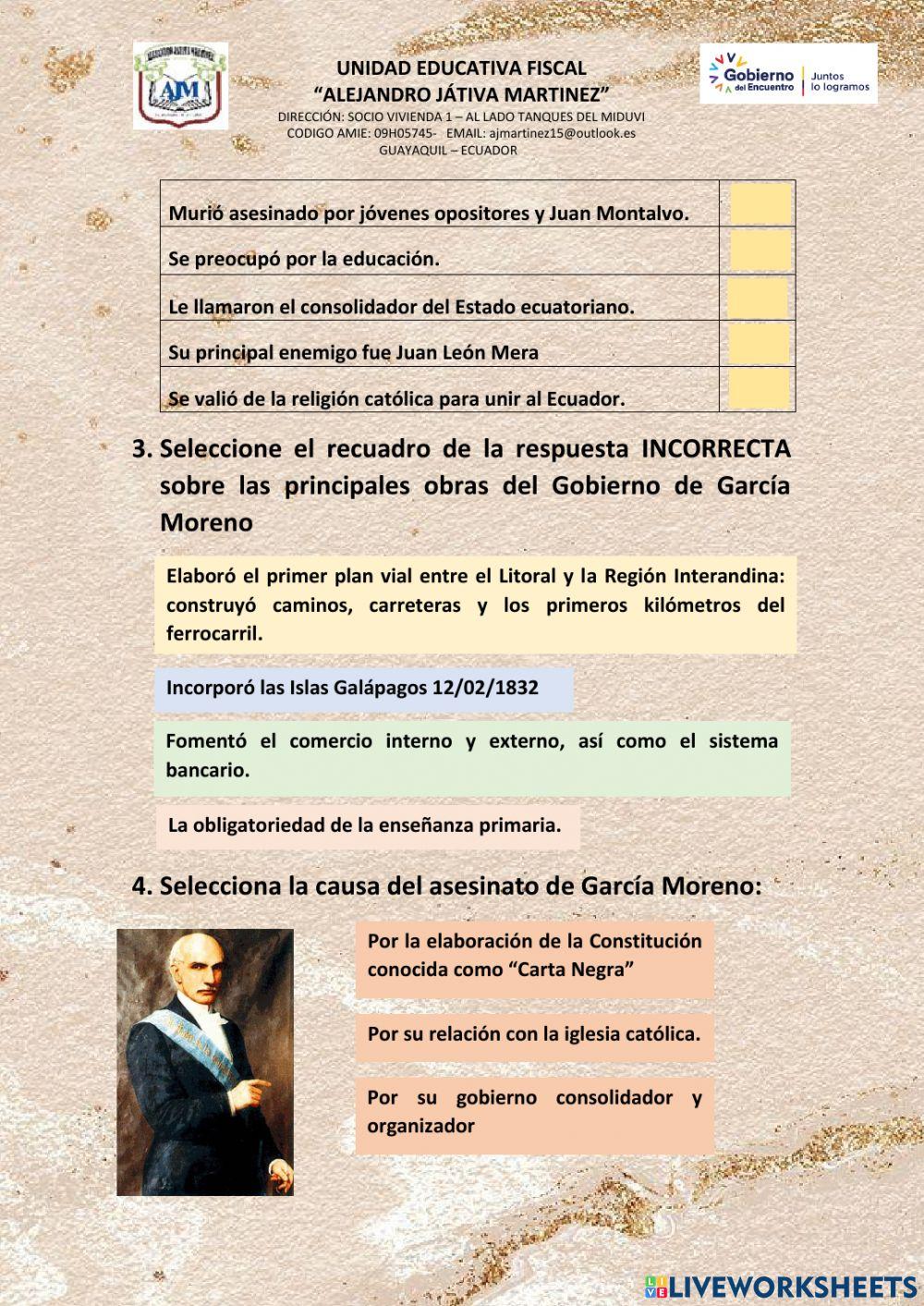 El gobierno de garcía moreno